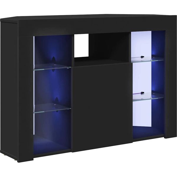 Vidaxl Mobile Tv Led Ad Angolo Nero 101 X 40 X 68 Cm Materiale In Legno-image