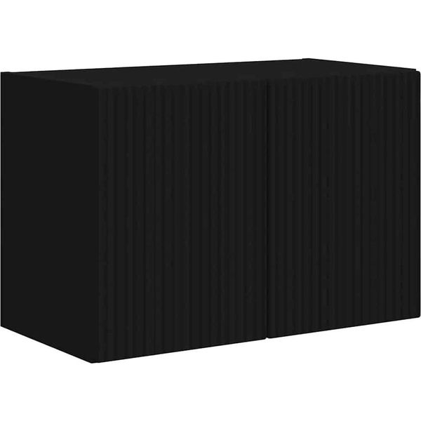 Vidaxl Mobile Tv A Parete Nero 59,5 X 31 X 40 Cm Materiale In Legno-image