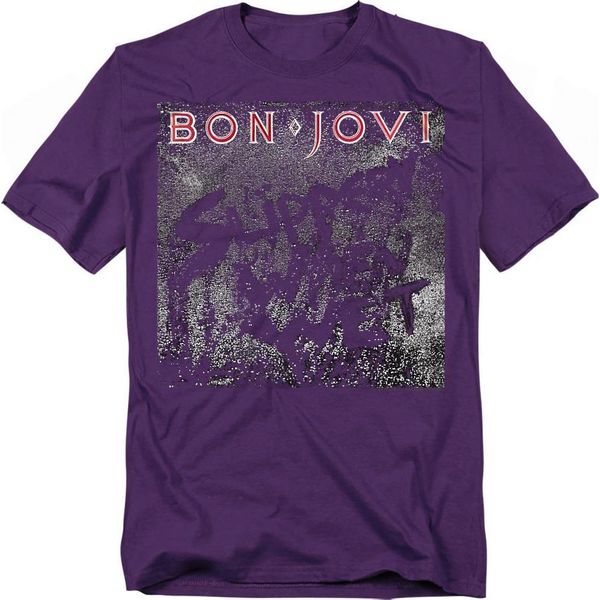 Bon Jovi - Maglietta "Slippery When Wet"" Per Uomo/Donna Unisex TV20689 (Xl) (Viola)"-image