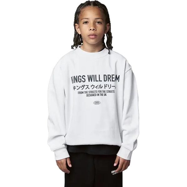 Kings Will Dream - Felpa "Studio Stacked"" Da Ragazzo, Girocollo BG2272 (140) (Bianco)"-image