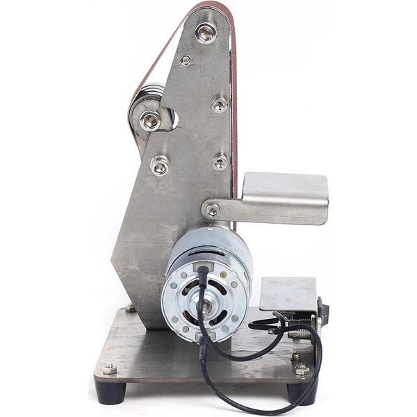 Mini Levigatrice A Nastro - Motore 775 - Elettrica - Lucidatura E Levigatura - Angolo Fisso Per L'affilatura Di Coltelli - Con Adattatore Di Rete - Bianco-image