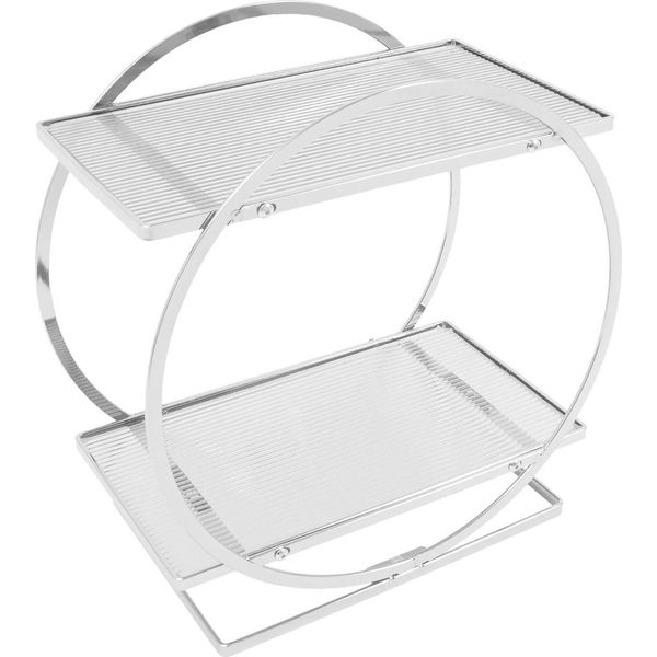 Porta Trucchi - Porta Cosmetici A 2 Livelli - Grande Capacità - Porta Profumi - Organizzatore Per La Cura Della Pelle - Per La Vanità - Argento-image