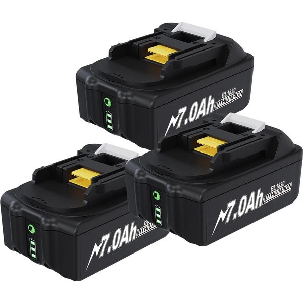 Batteria BL1830 Per Makita 18V Lxt, Li-Ion 18650 7000 Mah, Batteria Di Ricambio Compatibile Con BL1860/LXT400/3B, Blu-image