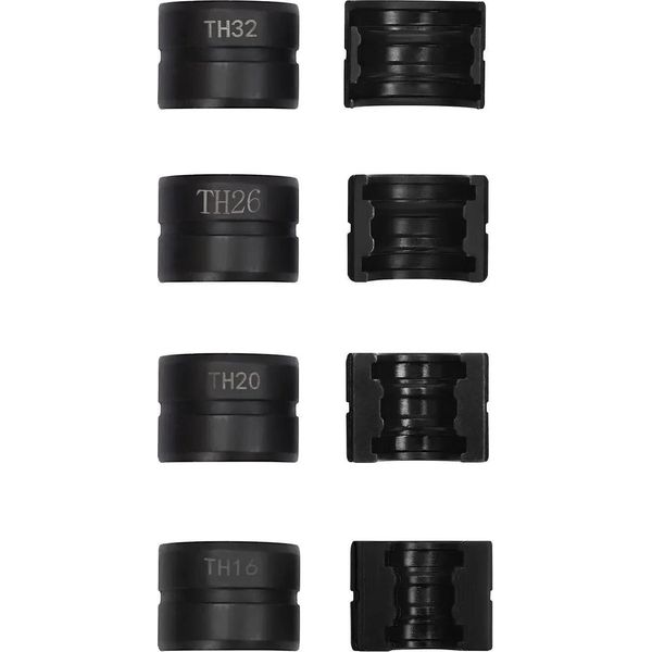 Set Di Ganasce Per Pressatura - Per Pinze Per Pressatura Di Tubi - Th 16/20/26/32 Mm - 4 Pezzi - Acciaio CR45 - Nero-image