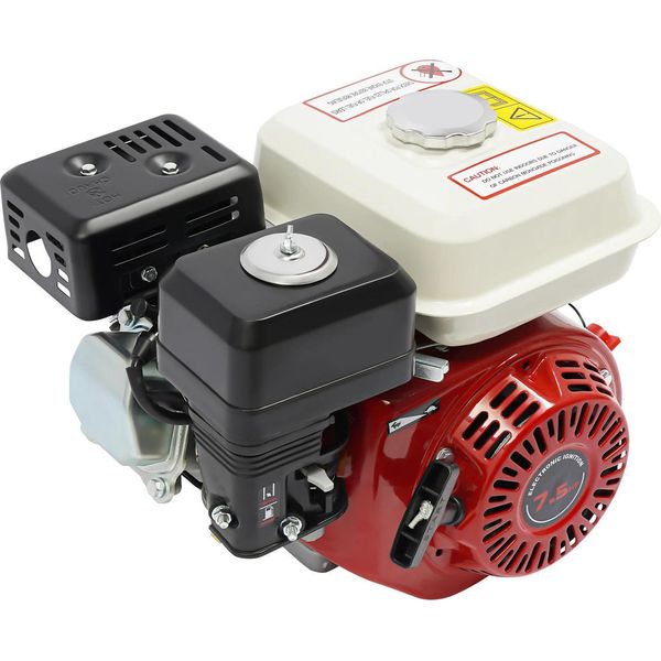 Motore A Benzina - 4 Tempi, Raffreddato Ad Aria - 212 Cm³ - 3000 W 7,5 Cv - 3600 Giri/Min - Albero Motore Da 2 Cm - Avviamento A Strappo - Accensione A Transistor - Rosso-image