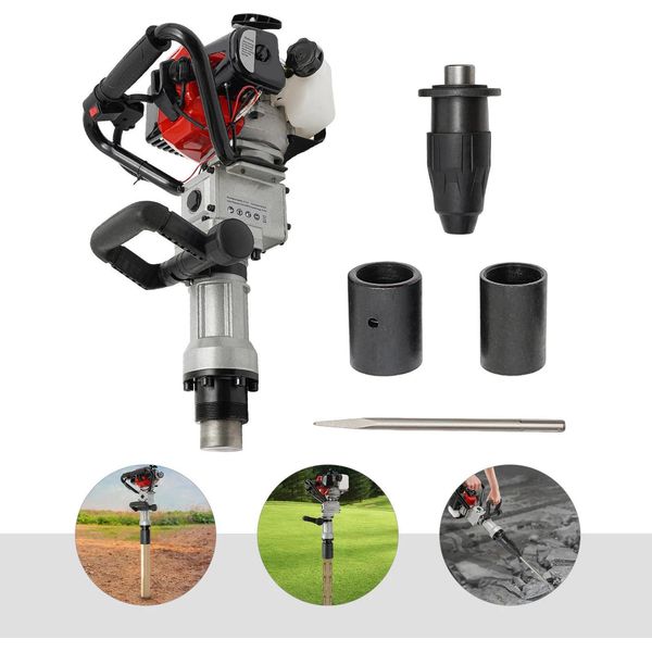 Battipalo A Benzina - JH-55 - Cilindrata 32,7 Cm³ - Motore 2 Tempi, 1 Cilindro, Raffreddato Ad Aria - Frequenza Di Corsa 1700-2230 Colpi/Min - Capacità Serbatoio 0,9 L - Nero-image