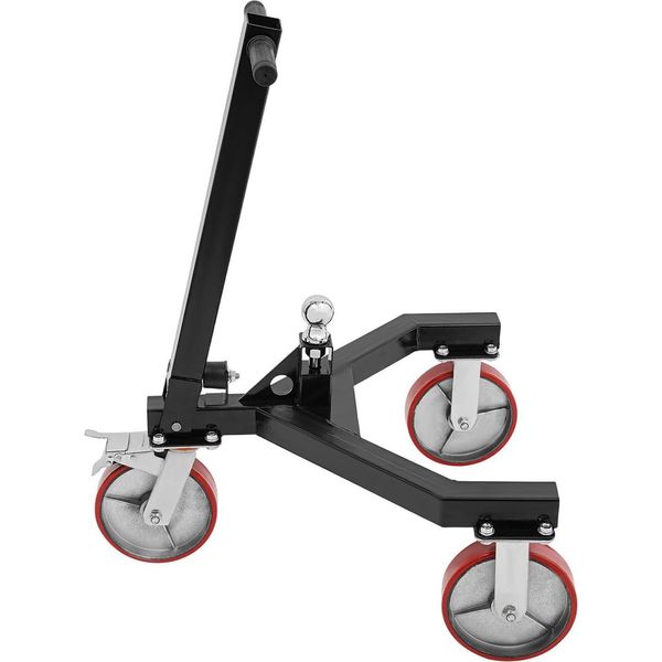Ausilio Per La Manovra Del Rimorchio - Carrello Per Rimorchio - Regolabile - Portata 1.587,6 Kg - Ruote Da 20,32 Cm - Acciaio Al Carbonio E Gomma - Nero-image