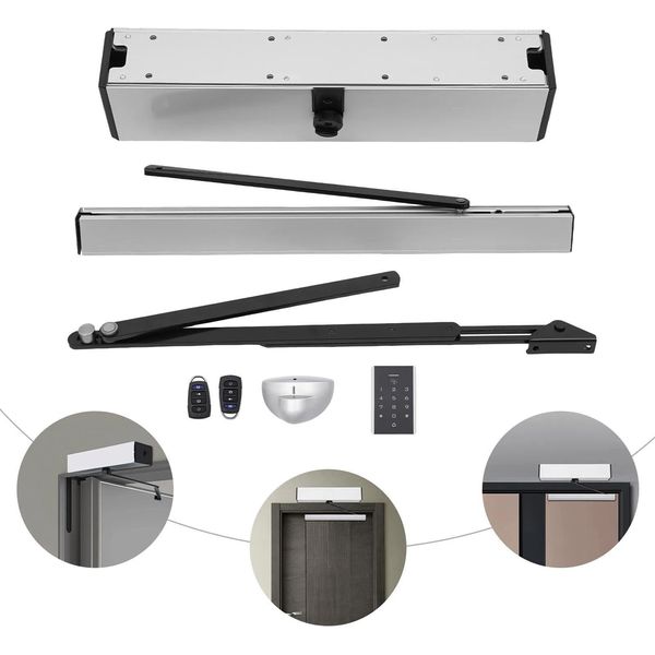 Automatico Per Porte A Battente - Apriporta/Chiudiporta - 24V - Motore Brushless Dc - Alluminio - Commerciale - Bianco-image