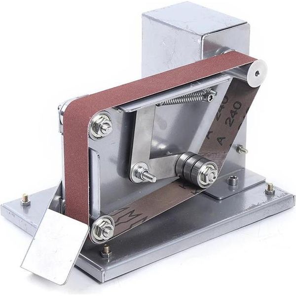 Mini Levigatrice A Nastro - Smerigliatrice Da Banco - Lucidatura E Levigatura - Angolo Fisso - Affilatrice Per Coltelli - Motore 795-image