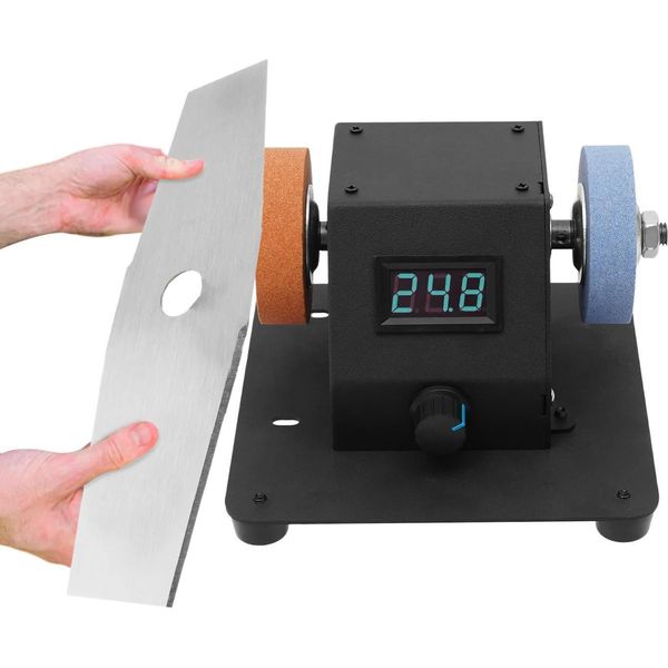 Mini Sega Da Banco - Potenza 350 W - Velocità 0-6000 Giri/Min (7 Livelli) - Angolo 0-90° - Profondità Di Taglio 1 Cm - Nastro Abrasivo 38×3 Cm - Voltaggio 24 V - Nero-image