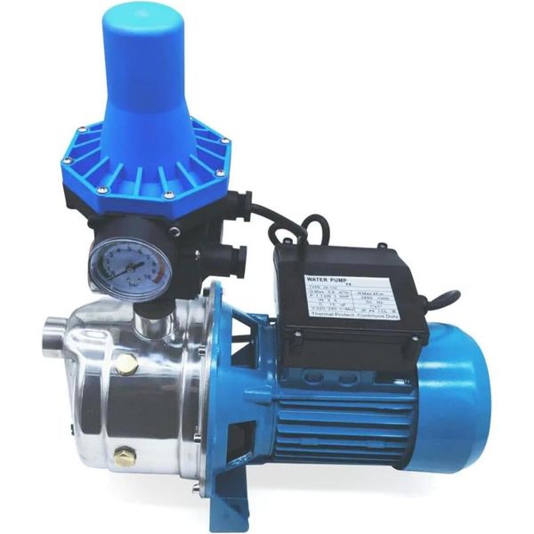 Pompa Per Acqua Pompa Da Giardino - Pompa A Getto Pompa Centrifuga - 1100 W - Acciaio Inox - Comando Pompa - Spina Ue - Pompa Di Superficie - Prevalenza 50 M-image