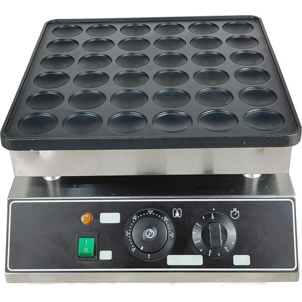 Macchina Per Pancake - Apparecchio Elettrico Da Tavolo - 36 Teglie - Ghisa Con Rivestimento Antiaderente - 1 Kw - Controllo Della Temperatura 50-300 °C - Per Uso Domestico E Bar-image
