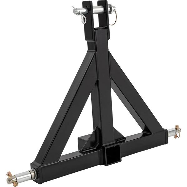Gancio Di Traino Del Trattore - Attacco A 3 Punti/Tre Punti - Ferro Di Alta Qualità - Robusto Telaio Triangolare - 3 Bulloni - Montaggio Facile - Nero-image