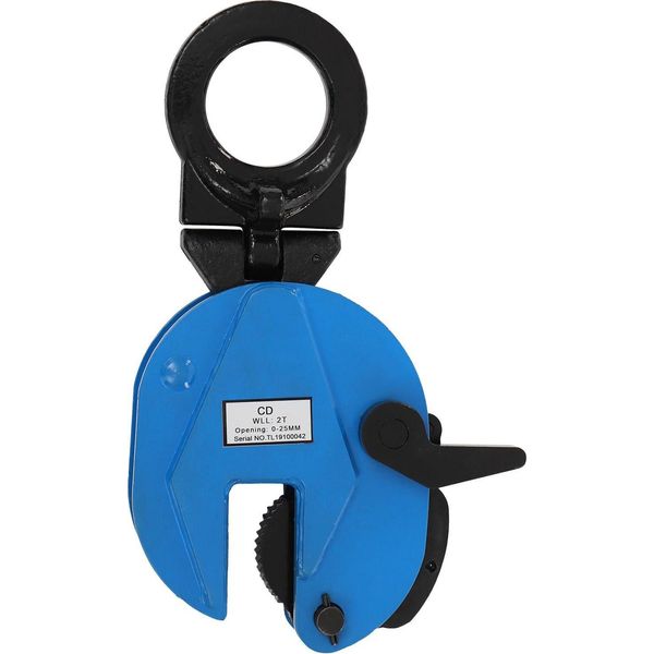 Pinza Per Lamiera - Sollevatore Verticale Per Lamiere D'acciaio - Portata 2 T/2000 Kg - Apertura Ganasce 0-25 Mm - Acciaio Legato - Blu-image