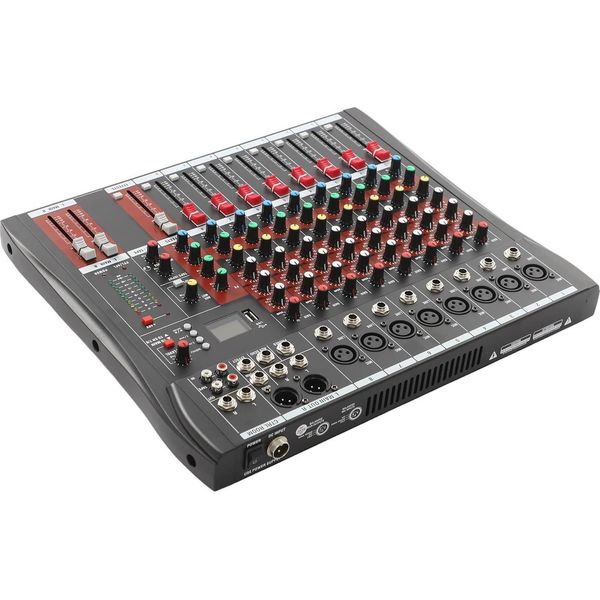 Console Di Missaggio Audio - Console Di Missaggio Digitale - 8 Canali - Usb E Bluetooth - Per Uso In Studio - Nero-image