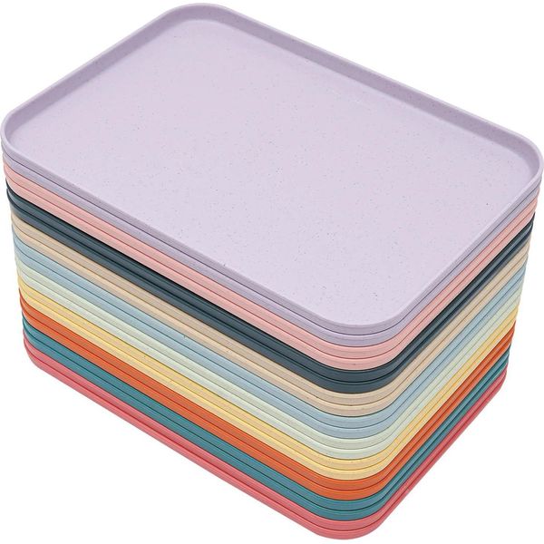 Vassoi Per Alimenti - Vassoi Per La Conservazione - Confezione Da 20 - Rettangolari - Colorati - Per Feste E Catering - Eco-Friendly-image