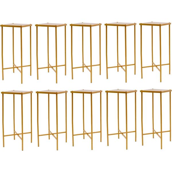 Portafiori Per Matrimonio - Porta Centrotavola Per Decorazione Da Tavolo - Set Di 10 - Design Moderno - Per La Decorazione Della Tavola - Oro-image