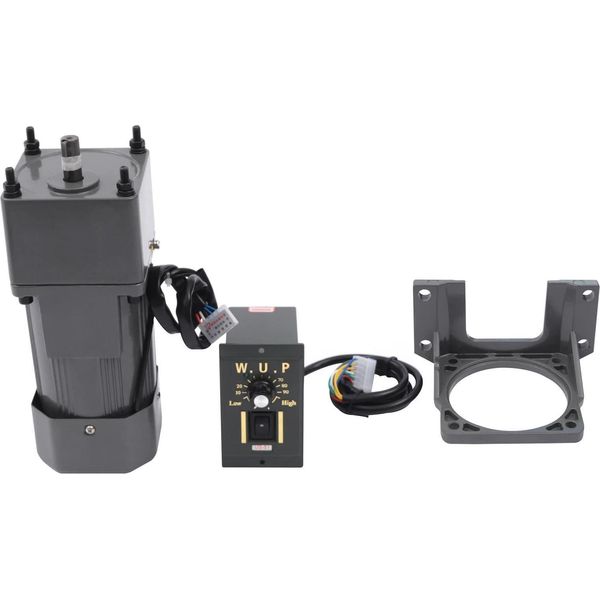 Motore A Induzione In C.A. - Motoriduttore - 90 W - 208-240 V C.A. - Rapporto Di Riduzione 20K - Albero 1,2×2,8 Cm - Efficienza IE4 - Con Unità Di Controllo E Supporto-image