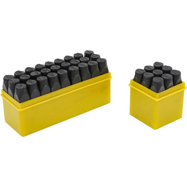 Set Di Punzoni E Punzoni - Punzoni Per Numeri E Lettere - 36 Pezzi - Acciaio HRC48-52 - Per Metallo E Pelle - 7,04×1,52×1,52 Cm-image