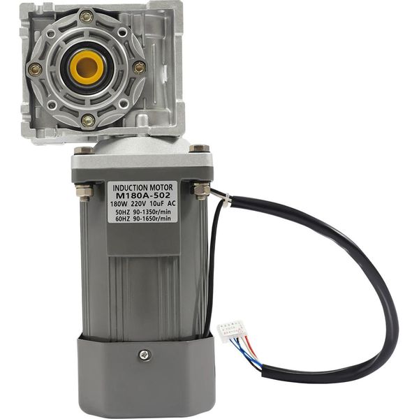 RV40 Motoriduttore A Vite Senza Fine - Motoriduttore In C.A. - 220 V - 180 W - 35 Nm - Velocità Di Uscita 0-27 Rpm - Con Regolatore Di Velocità - Grigio-image