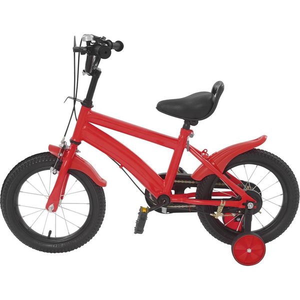 Bicicletta Per Bambini - Bicicletta Per Principianti - Ruote Da 35,6 Cm - Sella Regolabile - Freni Anteriori E Posteriori - Cerchi In Alluminio - Telaio Acciaio Al Carbonio - Ruote Da Allenamento - Rosso-image