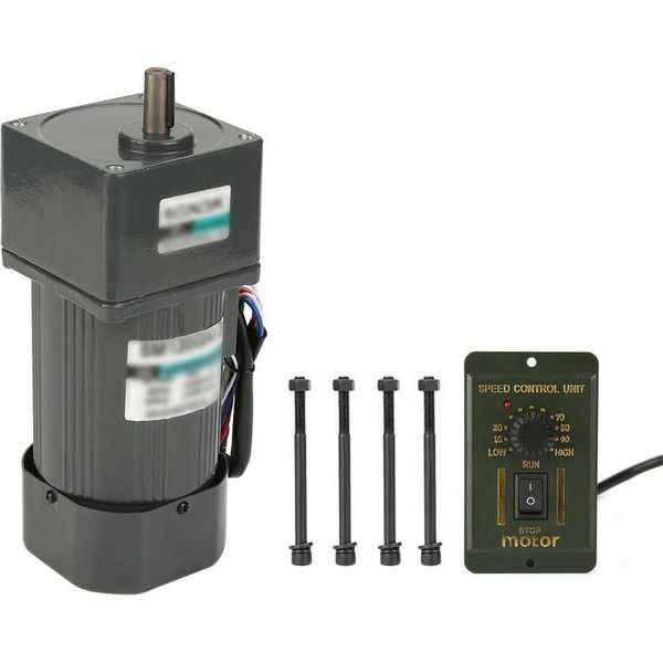 Motoriduttore Con Regolatore Di Velocità - 120 W - Ac 220 V - Rapporto Di Trasmissione 5K - Albero 1,2 Cm - Coppia 3,5 N-M - Nero-image