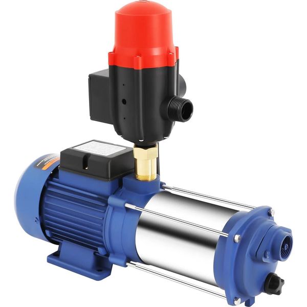 Pompa Da Giardino - Pompa Centrifuga - Potenza 2500 W, 230 V Spina Ue - Pressostato E Manometro - 2850 Giri/Min - Portata 4 M³/H - Prevalenza 100 M - Blu-image