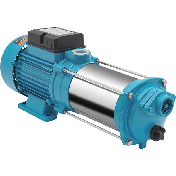 Pompa Per Acqua Per Irrigazione - Pompa Centrifuga - 1300 W - 230 V Spina Ue - IP44 - Alta Pressione - Acciaio Inox - Blu-image