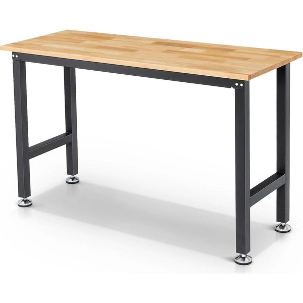 Banco Da Lavoro / Tavolo Da Lavoro - WB0102 152 Cm - Resistente - Piano In Legno Di Caucciù - Per Falegnameria, Garage, Officina, Casa-Ufficio - Viola-image