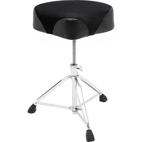 Sgabello Per Tamburi - Trono Per Tamburi - Pieghevole - Altezza Regolabile 45-68 Cm - Seduta Imbottita - Portata 100 Kg - Struttura In Metallo - Nero-image