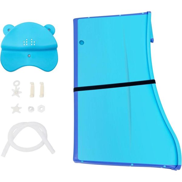 Vasca Pieghevole Portatile - Vasca Autoportante - 87×46×56,5 Cm - Per Altezze Fino A 1,6 M - Portata 90 Kg - Senza Montaggio - Tubo Di Scarico 1,1 M - Pp/Tpe - Blu-image