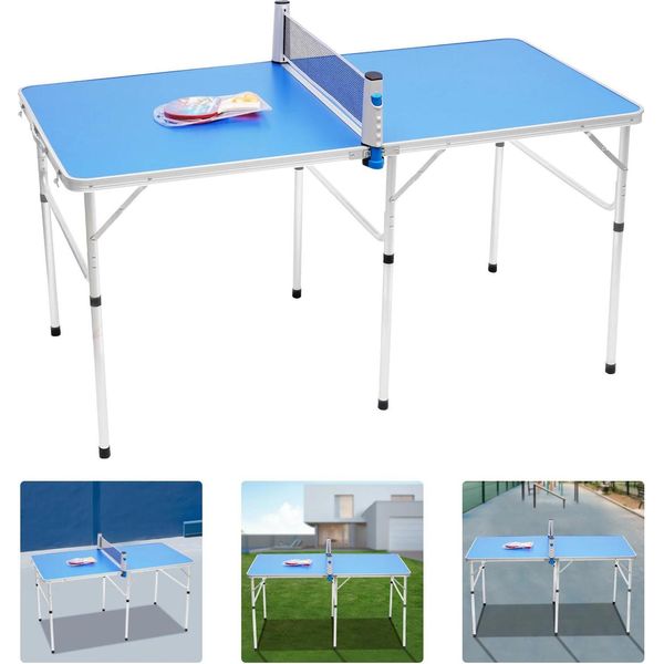 Tavolo Da Ping Pong - Pieghevole - Con Rete - Per Uso Esterno - Dimensioni 152 X 76 X 76 Cm - Mdf + Lega Di Alluminio - Richiede Il Montaggio-image