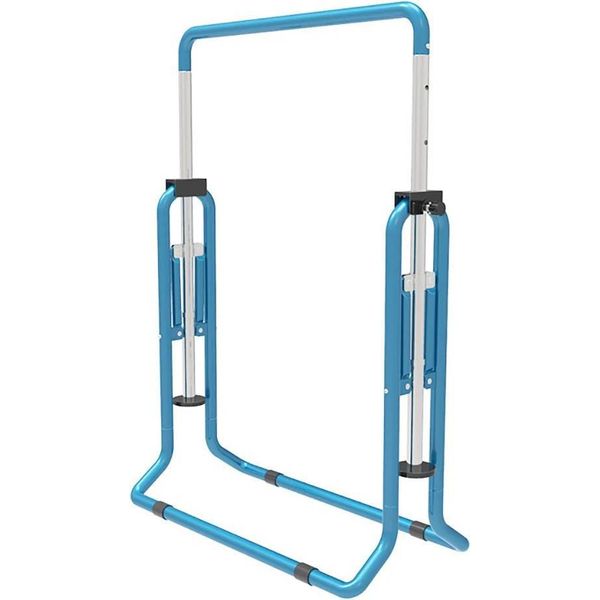 Barra Ginnica Per Bambini - Barra Inclinabile Regolabile In Altezza - Altezza 85-129,5 Cm - Pieghevole - Struttura In Acciaio - Portata 100 Kg - 108×148,5 Cm - Blu-image