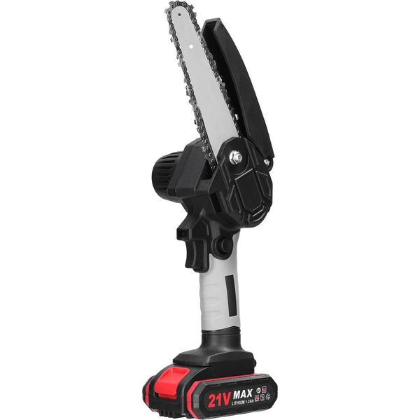 Mini Motosega - Sega Per Rami 15 Cm 21 V - Funzionamento A Batteria - Utilizzo Con Una Sola Mano - Motore A Spazzole - Portatile - Nero-image