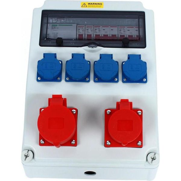 Scatola Di Distribuzione, Montata A Parete Scatola Di Distribuzione Elettrica Con Interruttore Automatico E Presa Di Corrente, Per Officina Esterna, Cavo Primario E Gestione Dell'energia-image