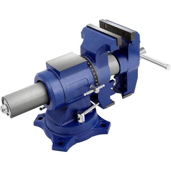 Morsa Da Banco - Morsa - Larghezza Ganasce 125 Mm - Ruotabile Di 360° - Ghisa Sferoidale - Con Morsetto Da Tavolo - Per La Lavorazione Del Legno-image