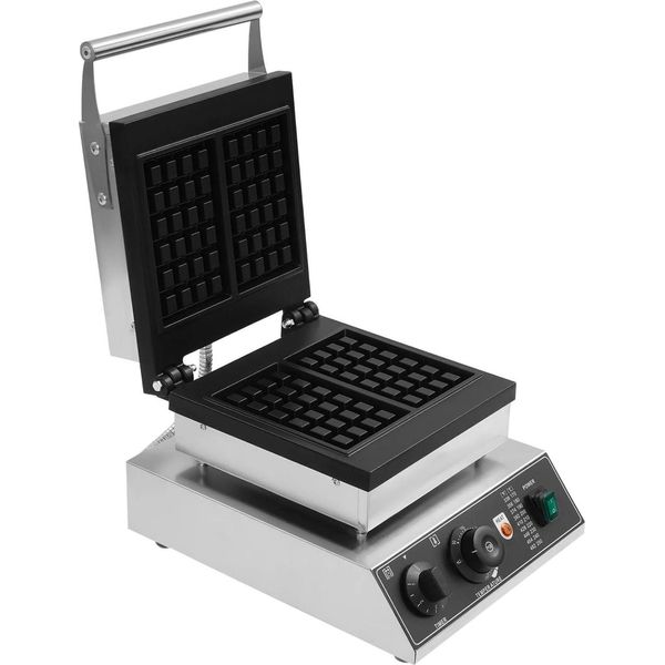 Ferro Per Waffle Elettrico - Commerciale - 2 Livelli, Rettangolare - 2000 W - Temperatura 50-300 °C - Timer 0-5 Min - Alluminio Fuso E Acciaio Inox-image