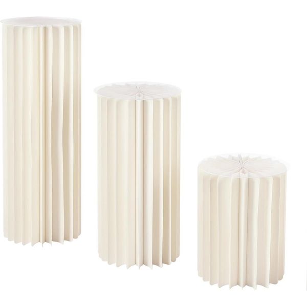 Portafiori / Vasi Di Cartone - Decorazione Per Matrimonio - Rotondo - Set Di 3 - Cartone - Bianco-image