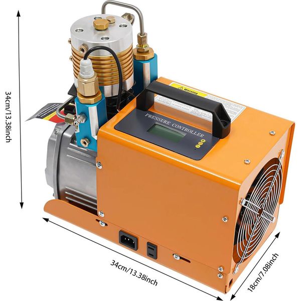 Compressore D'aria Elettrico Ad Alta Pressione Pcp, 1800 W, Silenzioso, Motore Con Filo Di Rame, 2800 Giri/Min, Spina Ue, Arancione-image