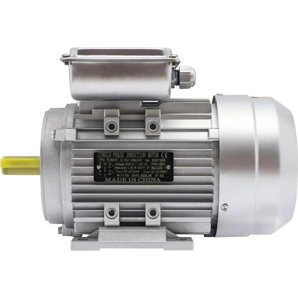 Motore Elettrico Ad Alte Prestazioni, Monofase 1 Cv 750 W, 1380 Giri/Min, Alloggiamento In Alluminio, Avvolgimento In Rame Puro, Argento-image