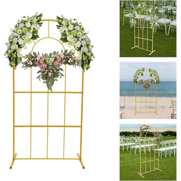 Supporto Per Arco Di Matrimonio - Supporto Per Arco Di Palloncini - Ferro - 100×50×200 Cm - Portata 5 Kg - Montaggio-image
