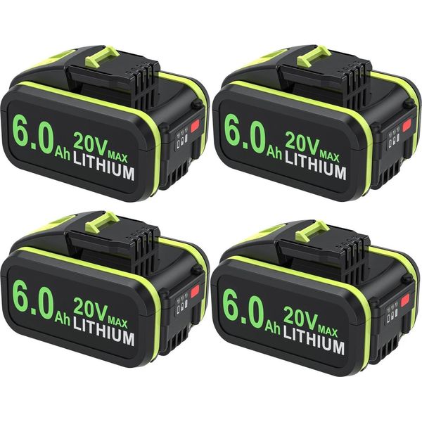 Batteria Di Ricambio Worx 20V Li-Ion 6Ah (6000Mah), Compatibile Con WA3551/WA3551.1, WX176, WX242 - Rosa-image