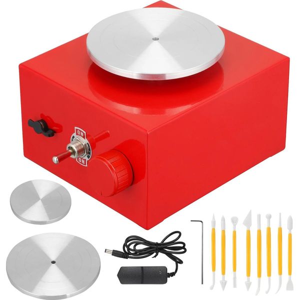 Mini Tornio Elettrico, Macchina Per Ceramica, Con Vassoio Di Sgocciolamento, Per Lavori Di Ceramica E Argilla Fai Da Te-image