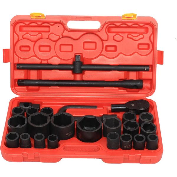 Set Di Chiavi A Bussola, 26 Pezzi, Attacco Da 3/4" E 1"", Bussole Da 21-65 Mm, Con Scatola Di Custodia"-image