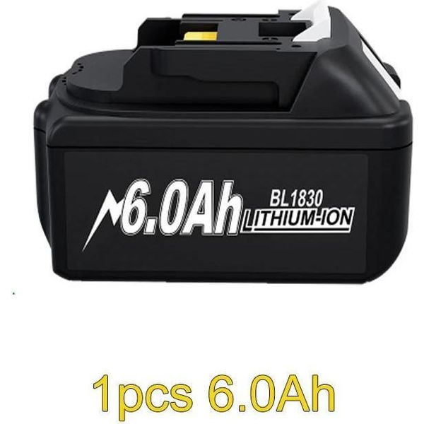Per La Batteria Makita 18V 6Ah, Batteria Di Ricambio 18650 Li-Ion, Compatibile Con BL1830/BL1840/BL1850, Grigio, Confezione Da 1 Pz-image