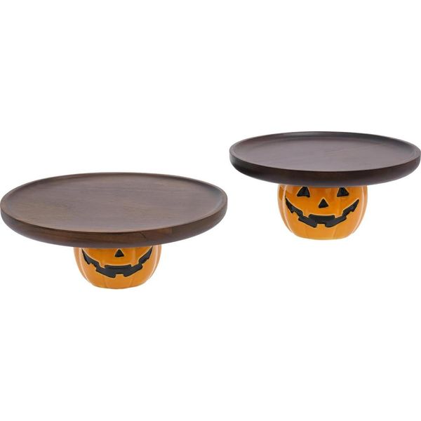 Piatti Da Portata A Forma Di Zucca - Set Di 2 - Halloween - Arancione-image