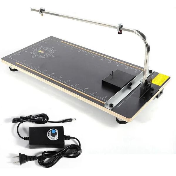Taglierina Per Schiuma A Filo Caldo / Taglierina Per Polistirolo - T21 Da Banco - Elettrica - Per Polistirolo, Schiuma E Cera - Legno E Acciaio Inox - Nero-image