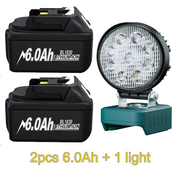 Batteria Di Ricambio Per Makita 18V, Li-Ion 6Ah (18650), Compatibile Con BL1830/BL1840/BL1850, Arancione-image