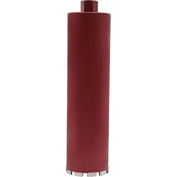 Punta Diamantata Per Carotaggio - Punta Per Carotaggio - Per Calcestruzzo, Cemento, Muratura, Muro - Denti Piatti - 63/76/112 Mm - Rosso-image