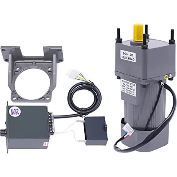 Motoriduttore 250W Ac, Motore Elettrico Con Regolatore Di Velocità, 0-270 Giri/Min, A Bassa Rumorosità, 5K, 110/220 V-image